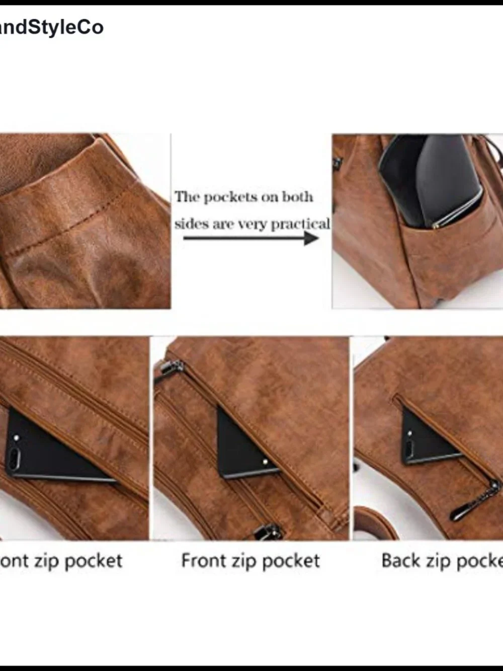 Artwell Soft PU Leather Crossbody Hobo Bag Multi Pocket